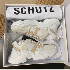 Schutz white sneakers “dad sneakers”